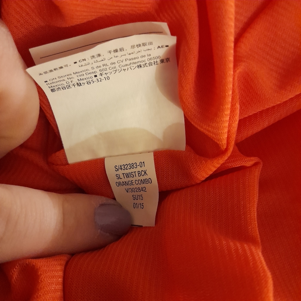 🔥🔥Old Navy Sundress Twisted back Orange Combo lined - Picture 8 of 8